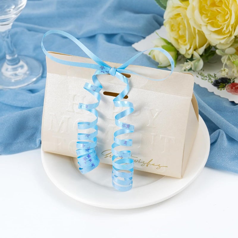 HimBen 500 Yards Curling Ribbon for Gift Wrapping, 3/16" Balloon String for Christmas Valentine Birthday Wedding Party Festival Decoration, Crafts, Flower Bouquet(Glitter Star Light Blue) - Image 3